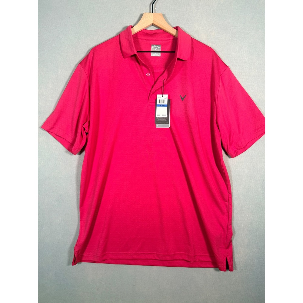Callaway Mens Opti-Dri Performance‎ Polo Shirt Carmine Pink XL CGKSC0F8